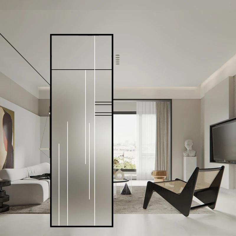

Modern light luxury metal screen living room glass partition wall porch home Nordic shelter wall
