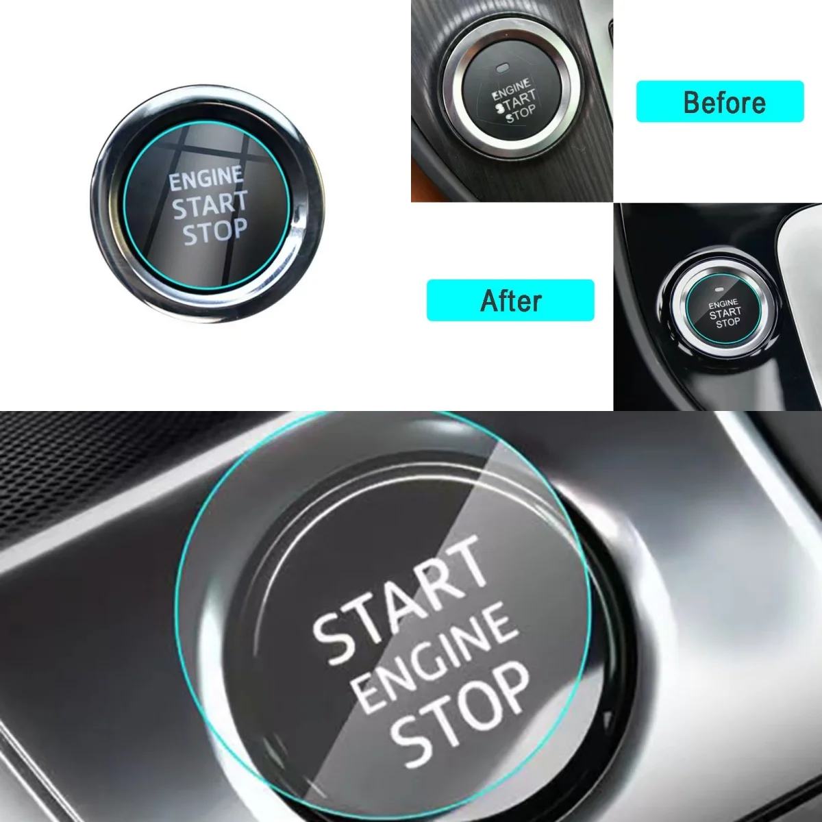 

Наклейка на кнопку зажигания двигателя автомобиля для Peugeot 2008 3008 4008 5008 308 408 508 Citroen C1 C2 C4 C6 C3-XR Picasso Gran