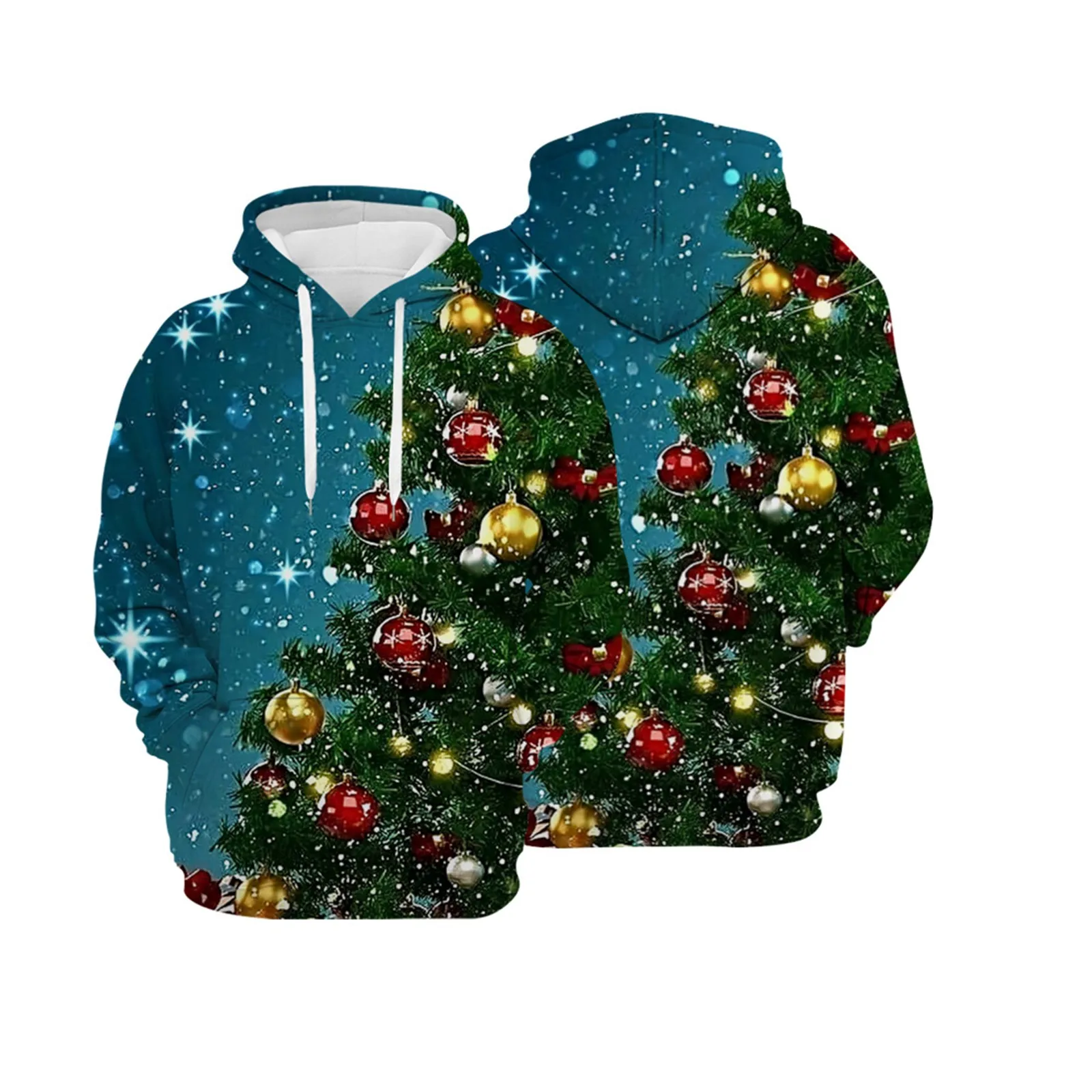 

Christmas Women And Men Long Sleeve Deer Printed Hoodies Womens Casual Sweaters Womens Sweater Sweatshirts Womens