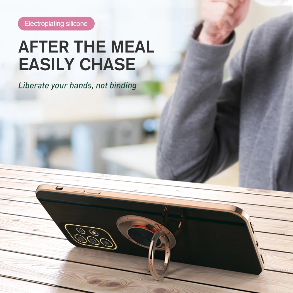 Гальванизированный Магнитный чехол с кольцом-держателем для samsung galaxy A53 A73 A33 A13 A52