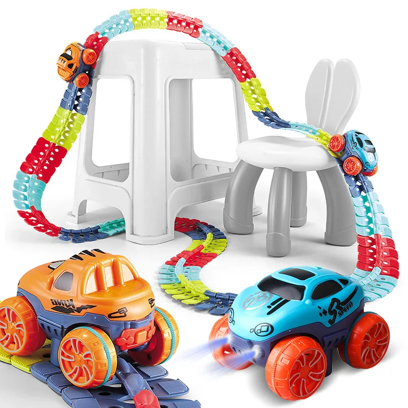 

DIY Magical Glowing Flexible Track Racing Car Toys Kids for Educational Rail Car Toy Racing Tracks Toys For Children Gifts