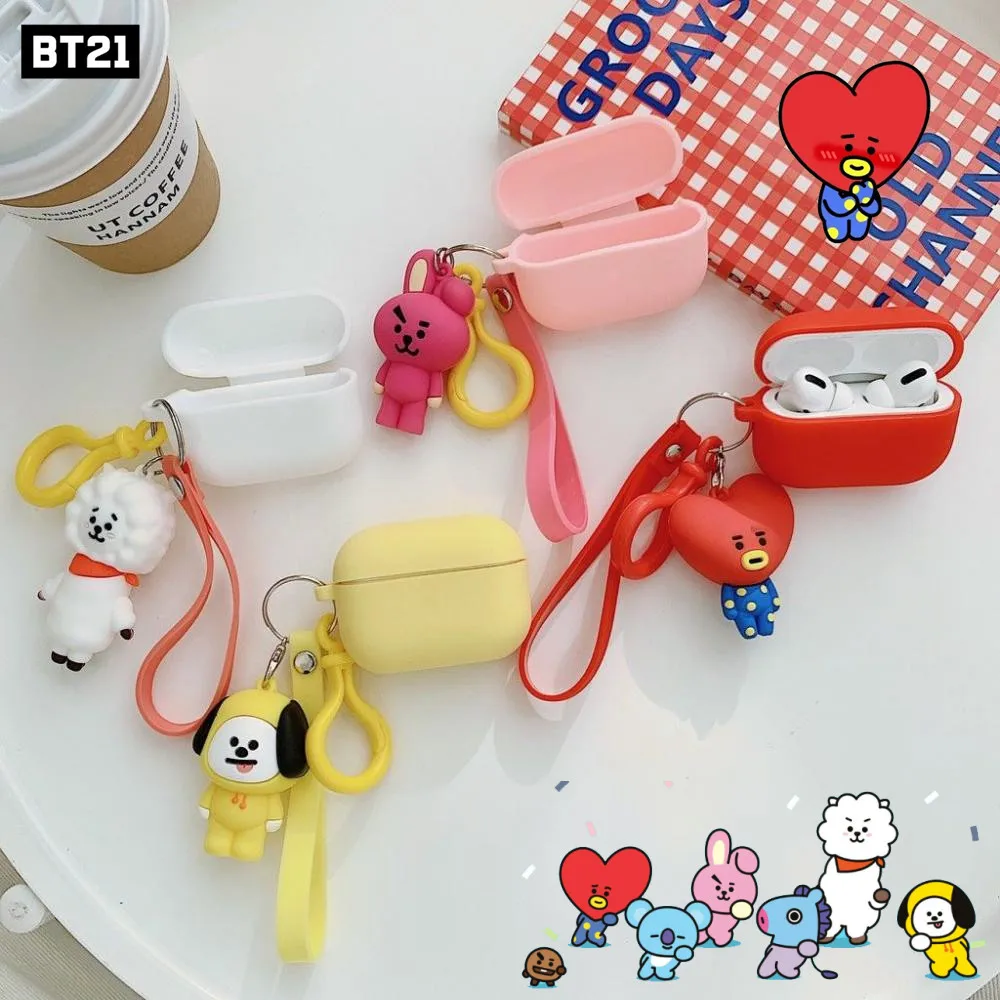 

Чехол для наушников Bt21 Airpods мультяшная фигурка ТАТА Коя Kpop набор наушников Kawaii Shooky Mang подвеска брелок декоративная модель игрушка подарок