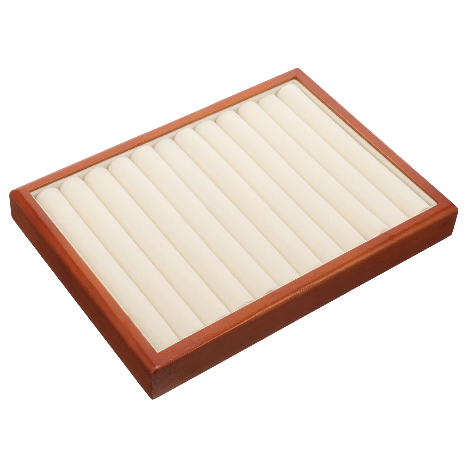 

Grid Wood Jewelry Tray Display Shelf Bracelet Holder Bedroom Earring Dish Storage Plate Wooden Organizer Vanity