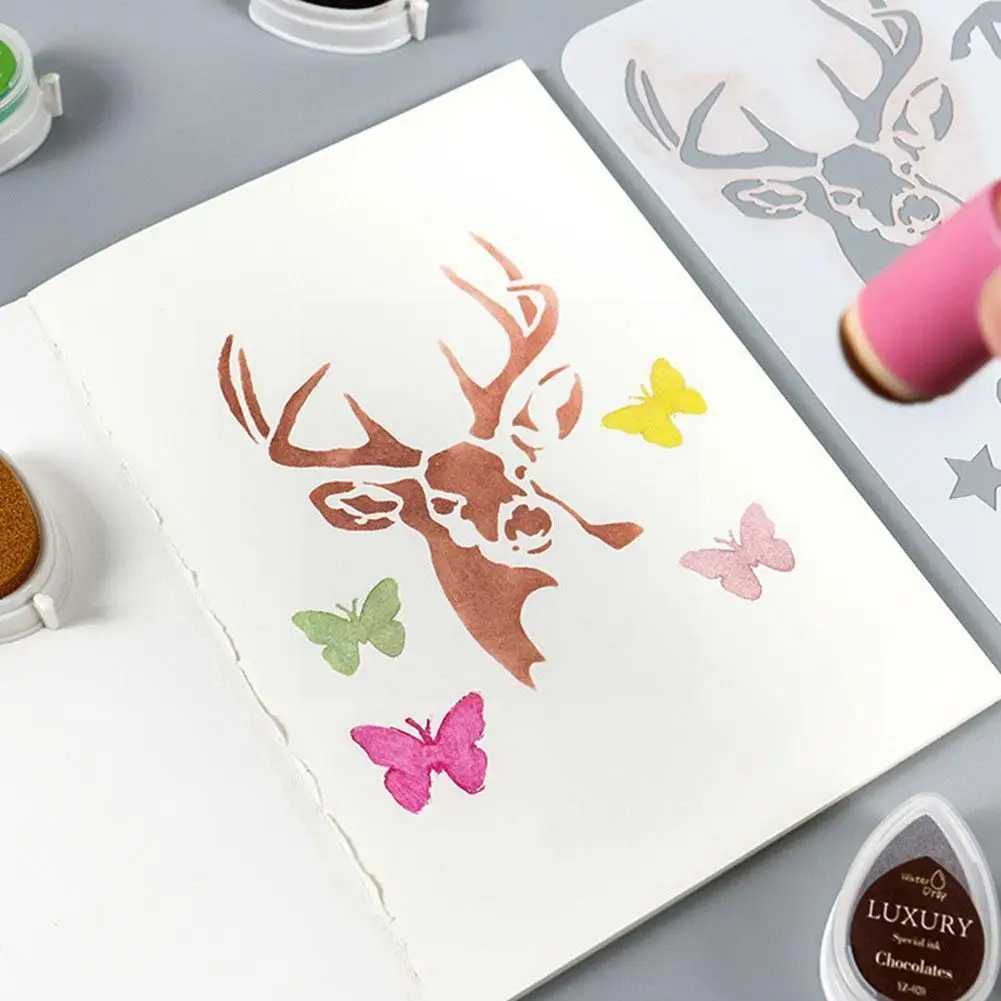 

16 Pcs/set A4 Dream Silhouette Painting Template Fast Fast Templates Templates Art Pet Draw Draw Stencil Material Plastic D2s0