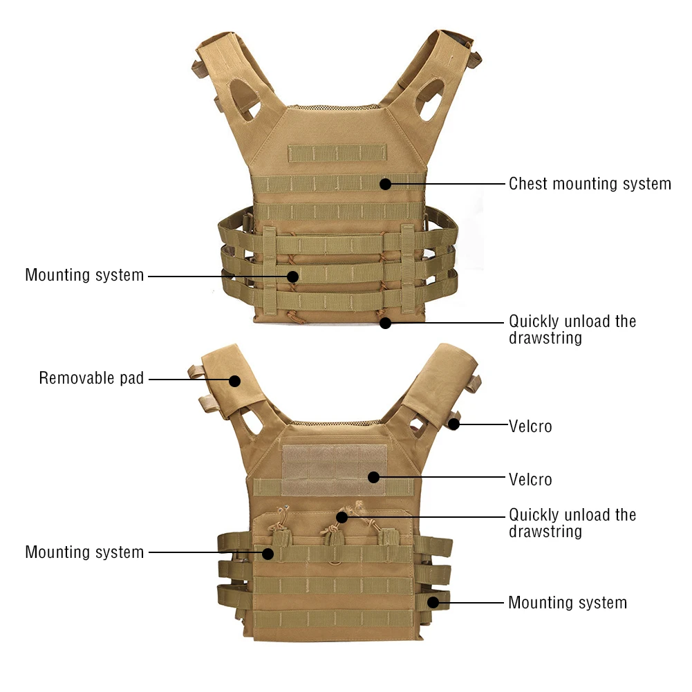 600D Охотничий Тактический бронежилет JPC Molle для переноски пластин уличный CS игра