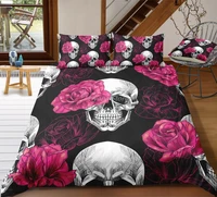 flower skull bedding sets king size sugar skull duvet cover set kids quilt cover with pillowcase bed set
