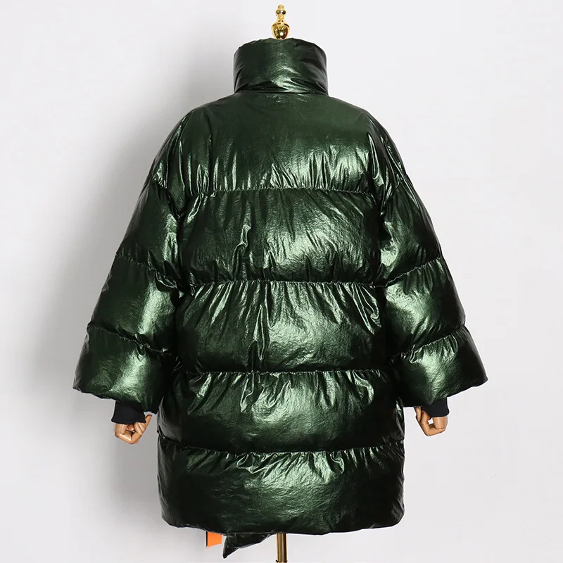 Winter Clothes Women Loose Cotton Wear 2022 Autumn Winter New Bright Face Binding Irregular Medium Length Women's Thick Coat