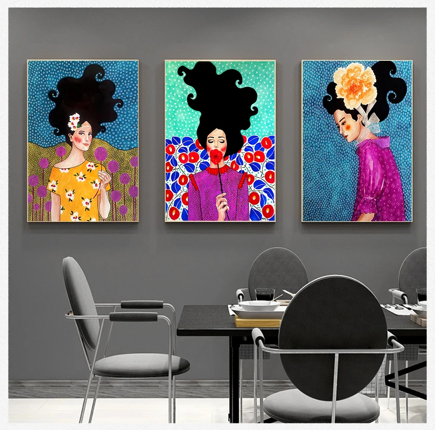 

Постер с принтом, Декор, настенные художественные картины для гостиной, спальни, скандинавский рисунок ручной работы, Стильная красочная Ка...