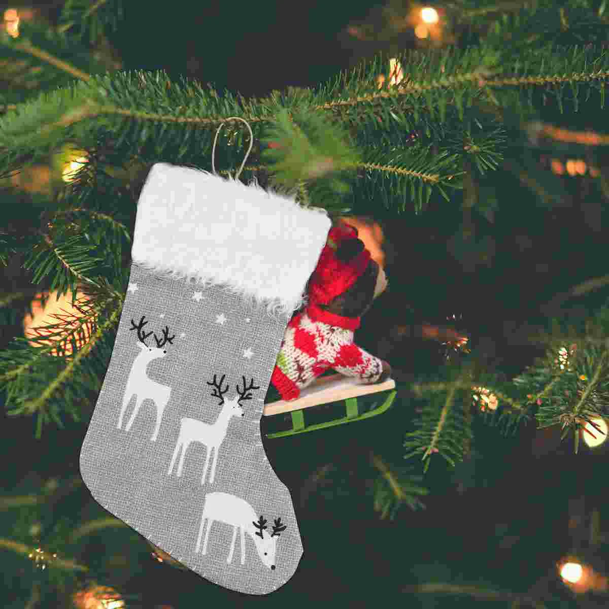 

Christmas Sock Gift Bag Candy Pendant Ornament Stockings Hanging Tree Birthday Bags Presents Decor Decorations