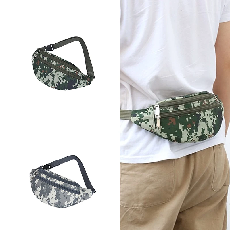 Wholesale Custom Print Fashion Travel Oxford crossbody bag outdoor sling Cellphone Camouflage Waist Bag Fanny Pack chest