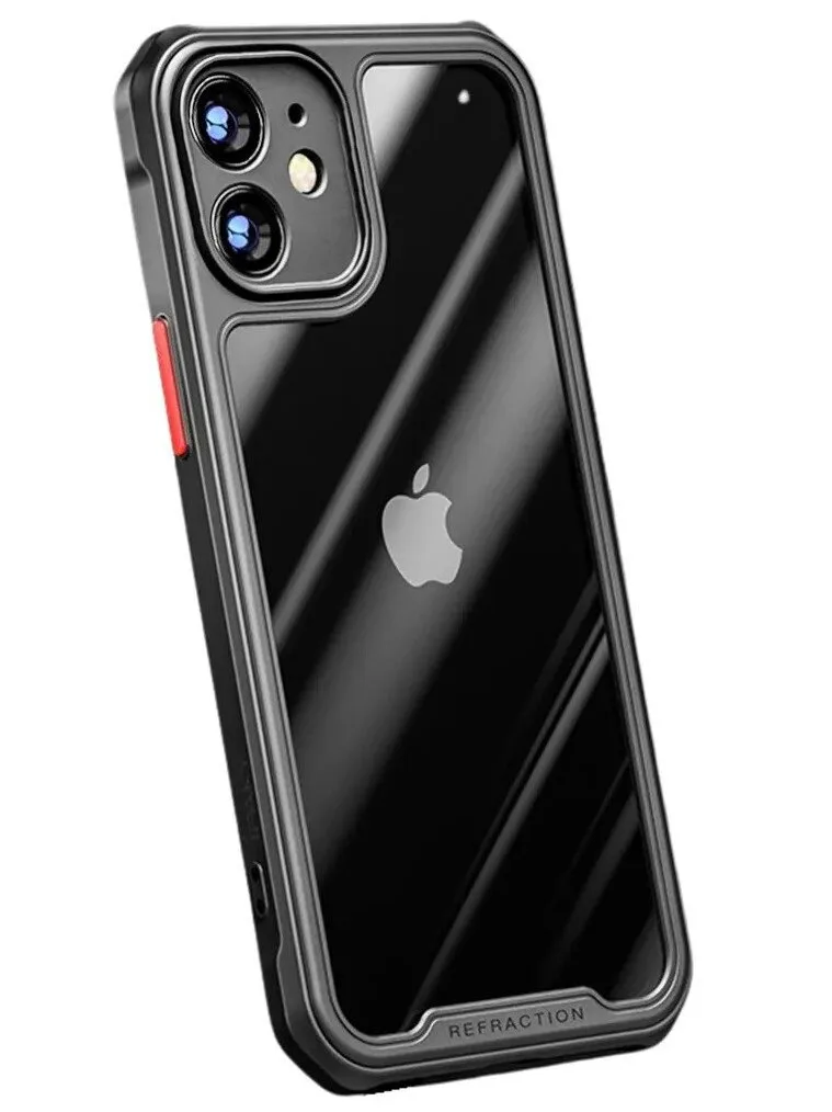 

Чехол для iPhone 11/ чехол на айфон 11 прозрачный с черным бапмером, с защитой камеры, противоударный