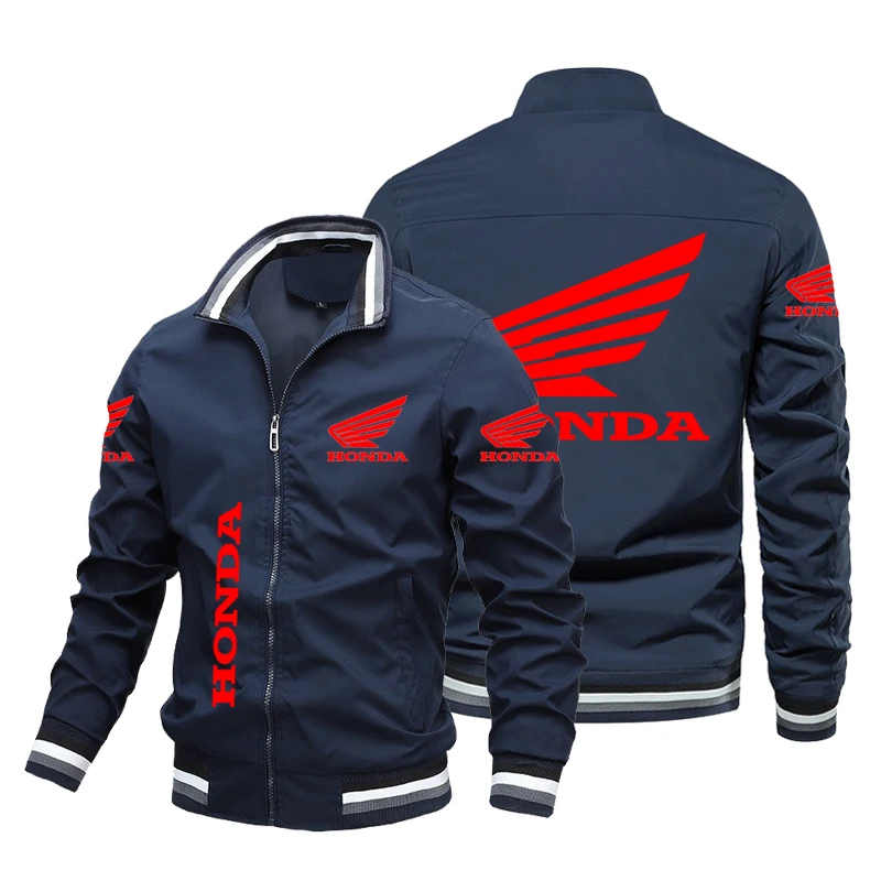 

Новинка 2022, модная мужская куртка-бомбер Honda с принтом логотипа Red Wing, ветровка, куртка для мотогонок Honda, мужская и женская одежда