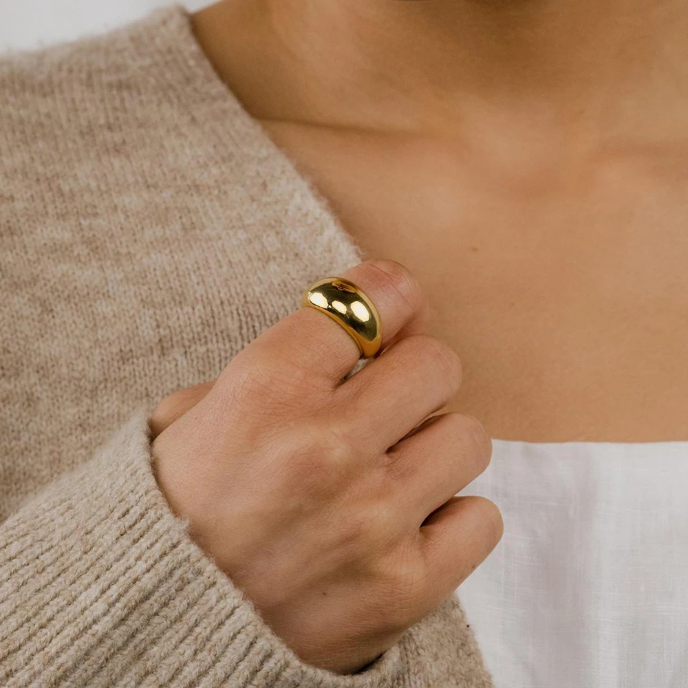 

Minimalist Stainless Steel Smooth Ring Hyperbole Geometry Jewelry for Women Men Rings Fashion Birthday Gift Wholesale