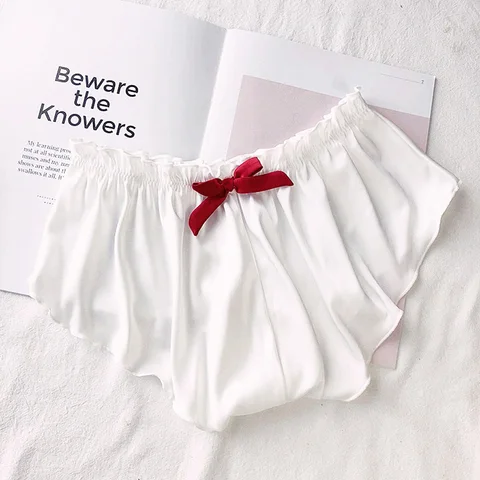 Sexy Satin Women Underwear Mid Waist Soft Silk Loose Fitness Sports Panties Comfort Breathable Underpants Female Seamless Briefs