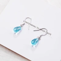 real 925 sterling silver blue kyanite earring for women aros mujer oreja blue gemstone bizuteria silver 925 jewelry earring girl