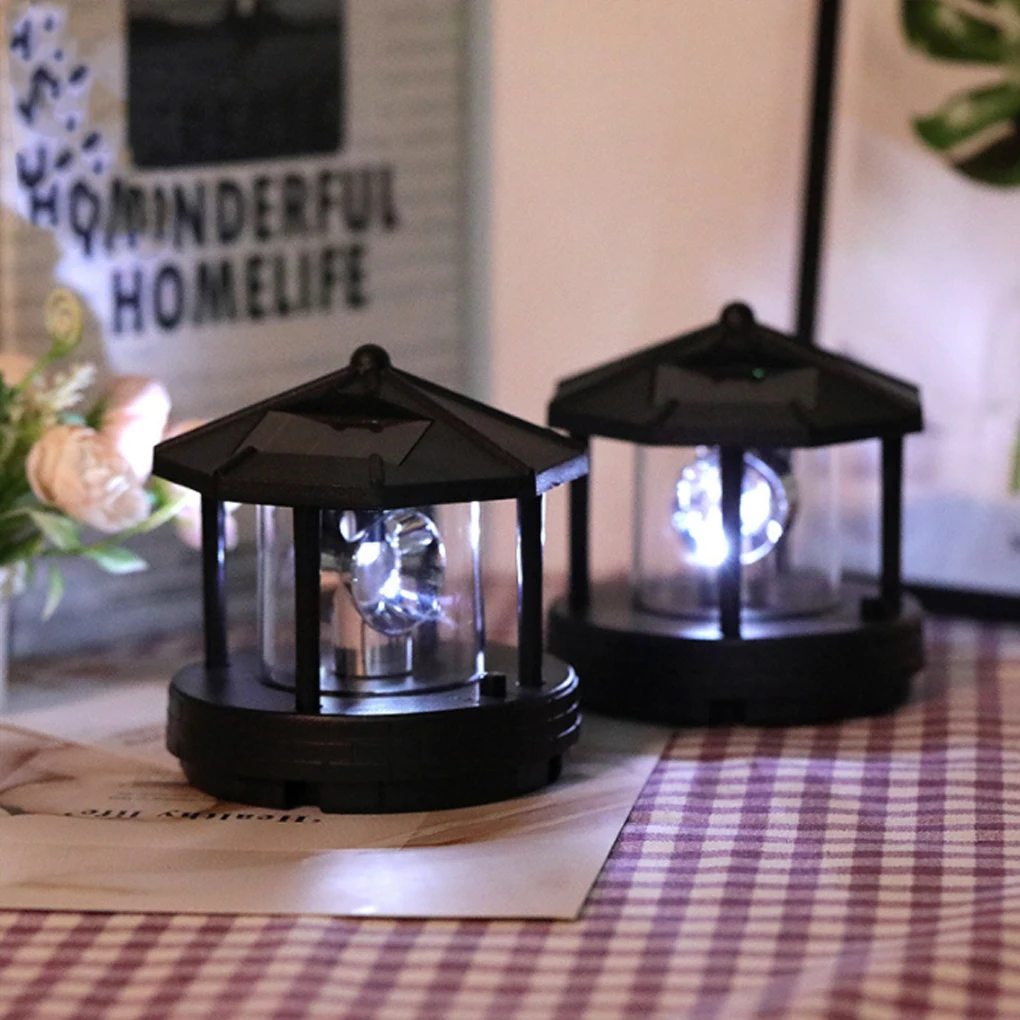 

Solar LED Light Rotating Street Lamp Lighthouse Lights Patio Lighting
