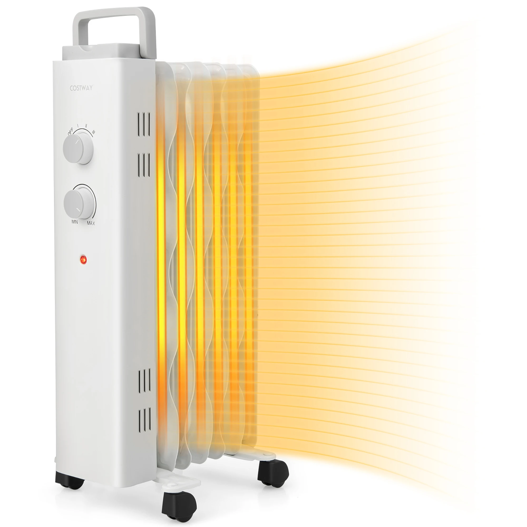 1500W Oil Filled Space Heater  Oil Radiant Heater w/ Safety Protection