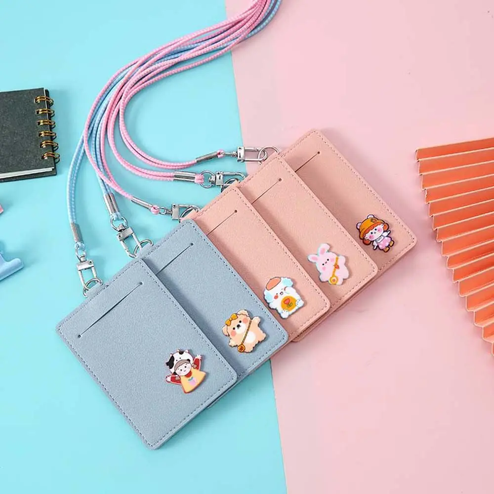 

Bank Card Rabbits Bears Credit ID Card Meal Card Lanyard PU Card Case Card Cover Cartoon Card Holder