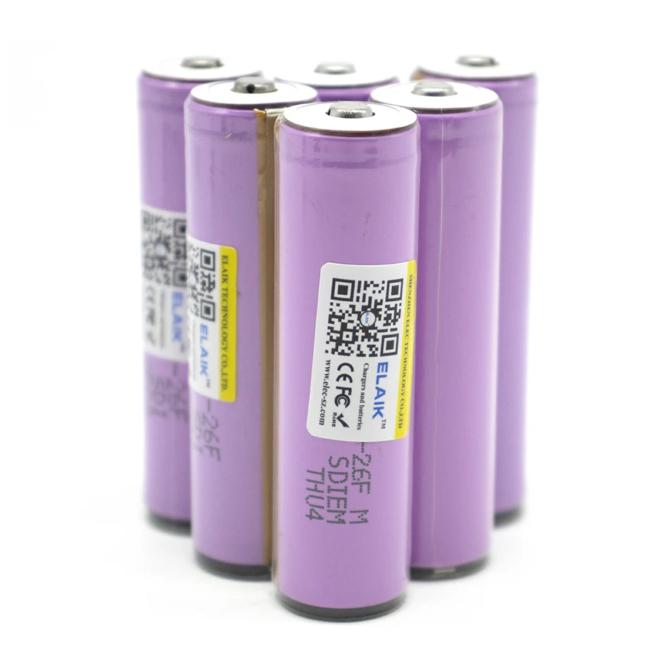 Новый оригинальный защищенный аккумулятор ELAIK 18650 2600 мАч ICR18650-26F M Li lon