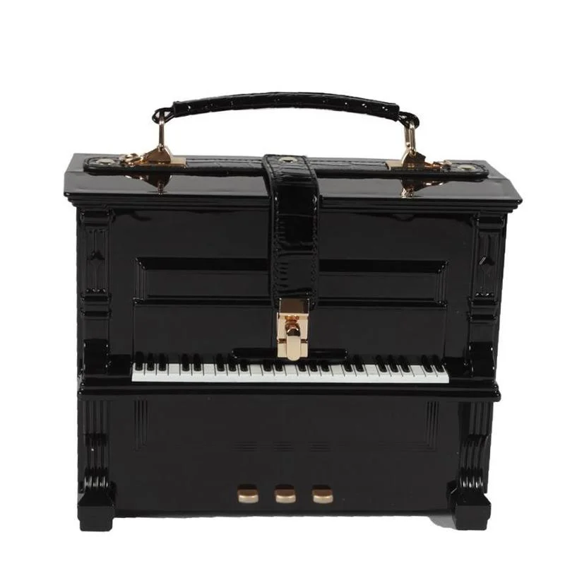 

Акриловые кошельки и сумочки в форме пианино, женские дизайнерские сумки на плечо, женские вечерние клатчи, модная маленькая сумка с ручками