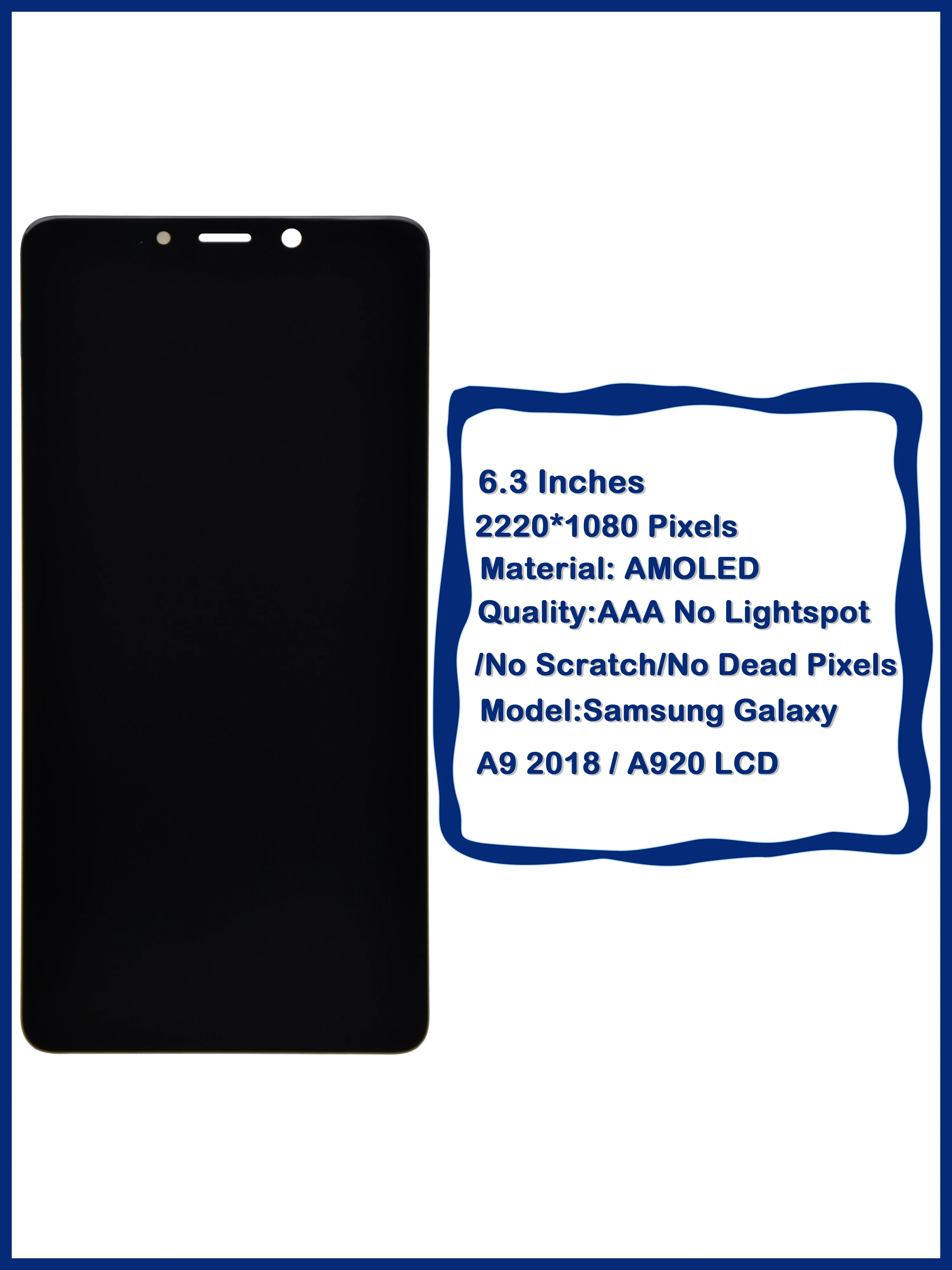 100% Amoled для Samsung Galaxy A9 2018 A920 A920F SM-A920F/DS ЖК-дисплей сенсорный экран дигитайзер в сборе