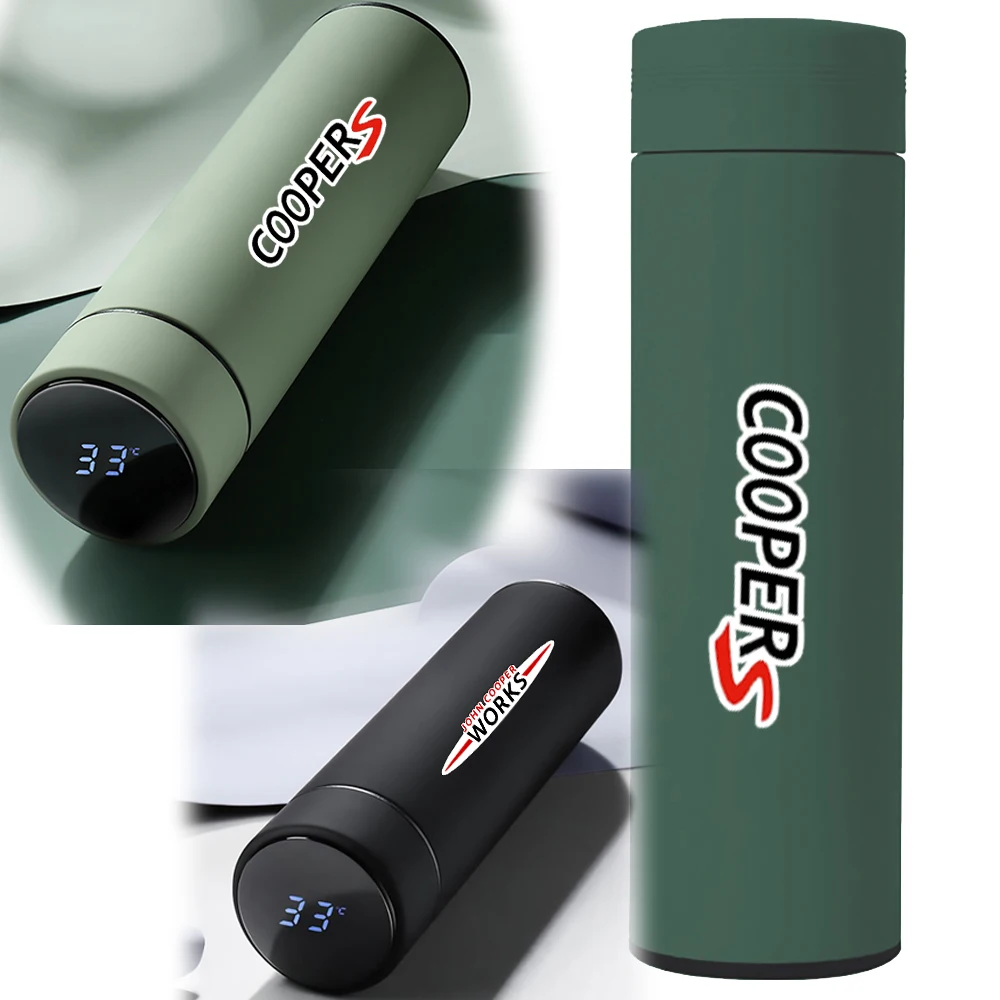 

For Mini One S R55 R56 R50 R53 R60 LOGO Custom UV printing paint intelligent 500ml thermos cup For Mini JCW John Cooper Works