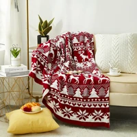 nordic plaid red throw blanket knitted striped christmas tree office nap leisure blanket for beds sofa cover new years tapestry