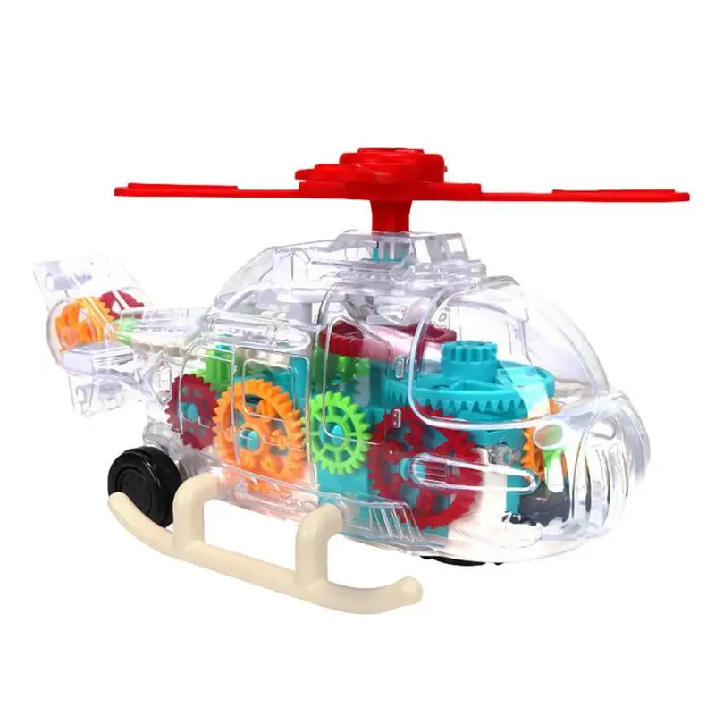 

Игрушка-вертолет с передаточным механизмом, прозрачный вертолет с подсветкой, музыка и автоматические игрушки на день рождения, Рождество, ...