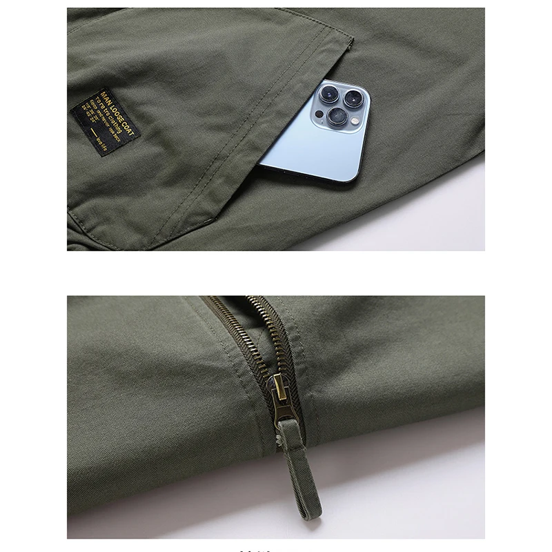 Куртка-пилот мужская оверсайз из чистого хлопка Классическая Свободная