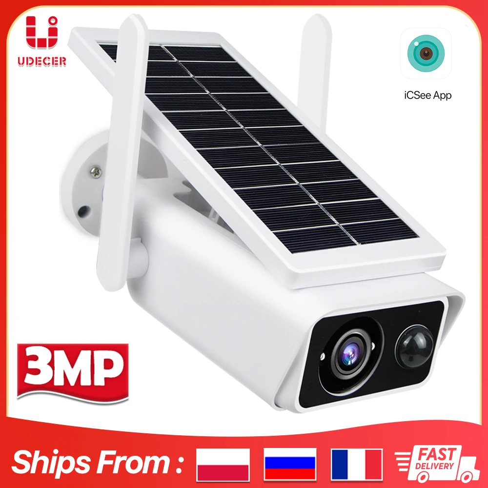 

IP-камера видеонаблюдения HD, 3 Мп, Wi-Fi, на солнечной батарее