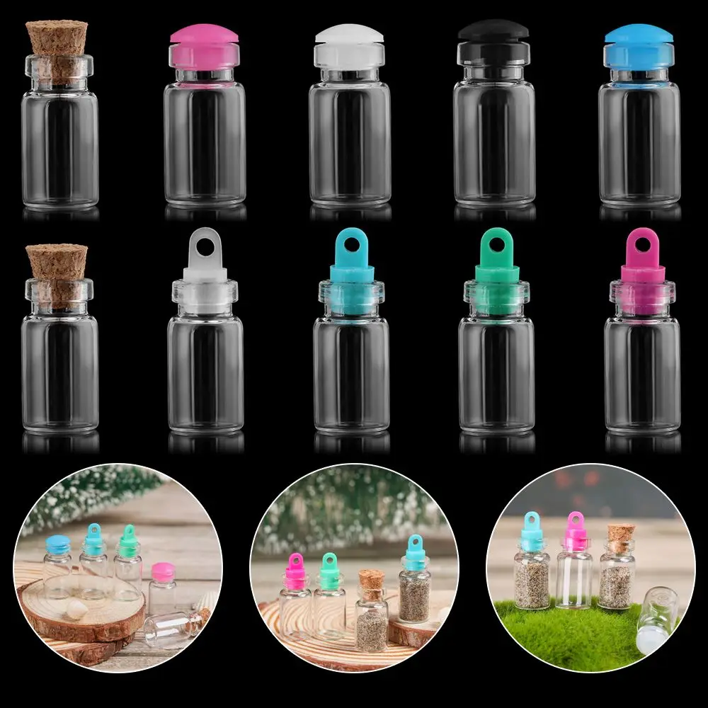 10 шт. Маленькая бутылка-дрейф стеклянные банки Декорация DIY Контейнеры Мини Дешевые Сообщения Флаконы Украшения Пробка Радуга на.