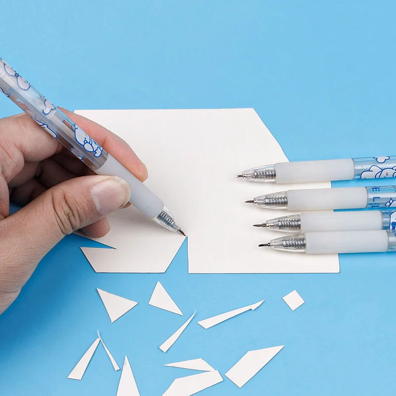 1pcs Art Utility Knife Pen Cartoon Bear Pen Knife Express Paper Cutting Tool Precision Sticker Washi Tape Cutter School Supplies