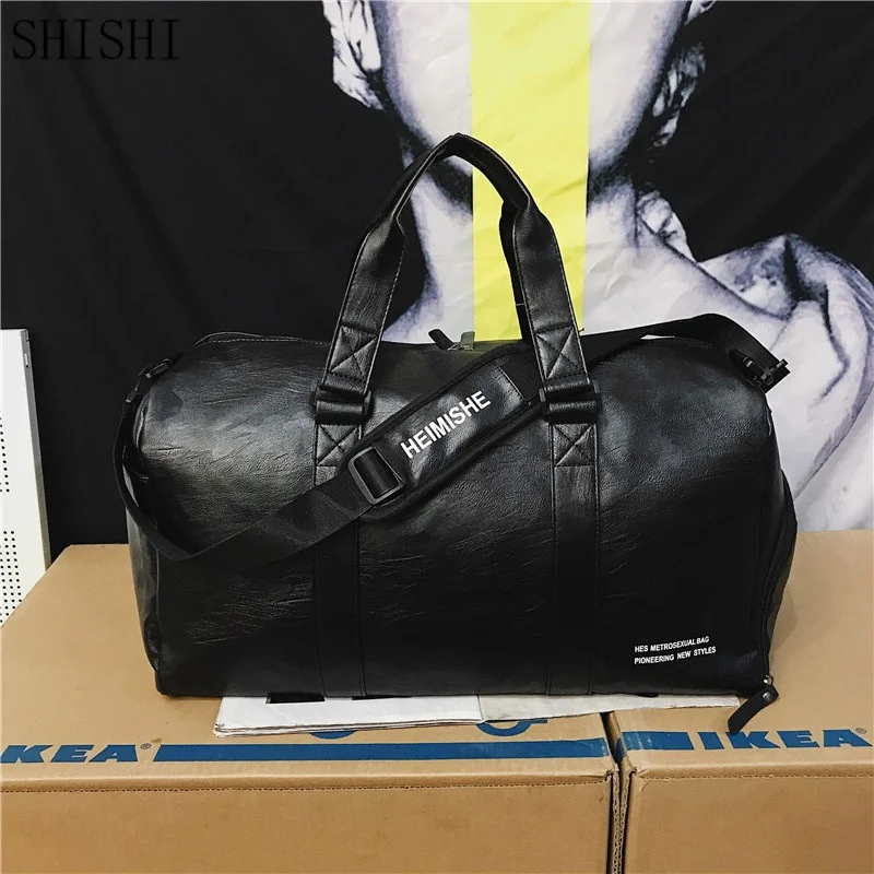 Large Capacity Women and Men Travel Bag Dry And Wet Gym Fitness Handbag Soft Leather Duffle Bags Male Shoulder Crossbody Bags