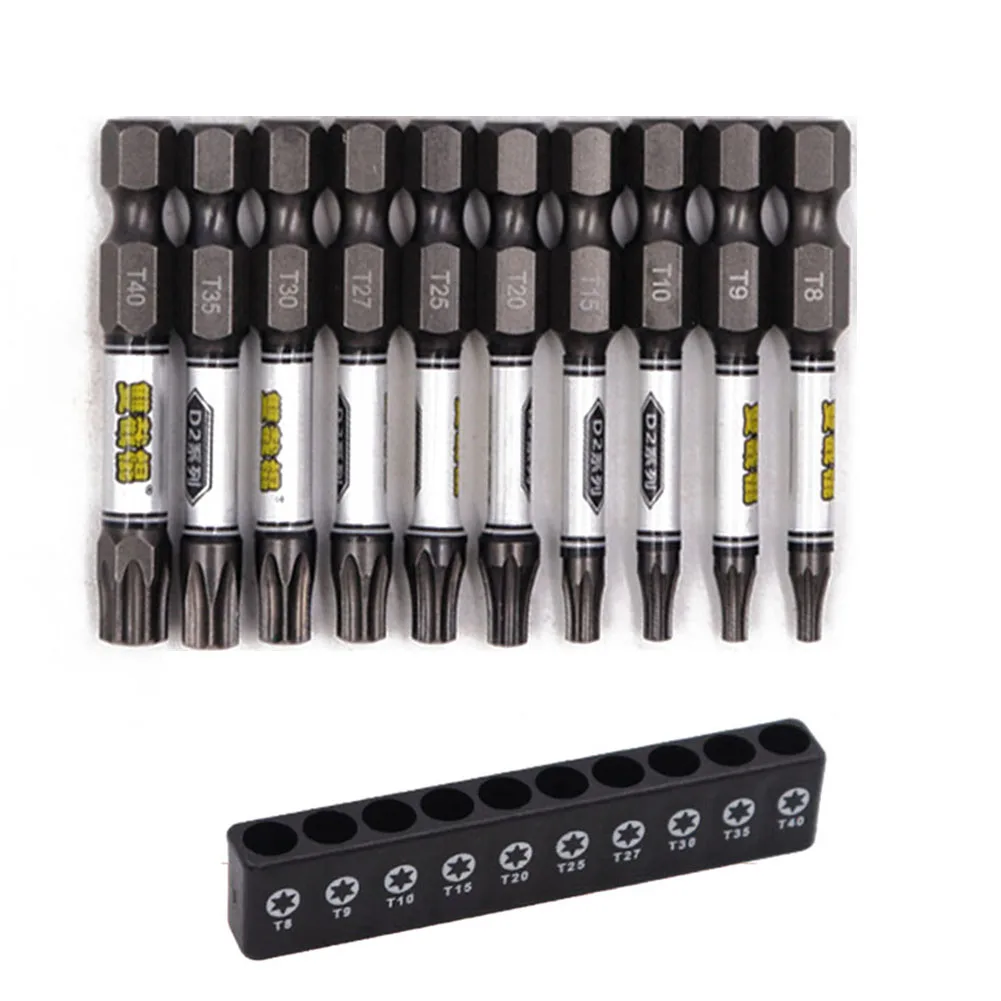 

10pcs Universal 1/4 Inch Hex Shank Screwdriver With 10 Holes Bit Holder Hand Tool Repair Tool Cross Type/plum Blossom/hexagonal