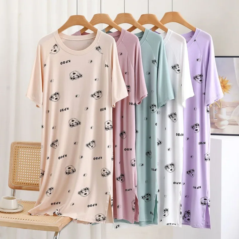 Длинная хлопковая одежда для сна в корейском стиле женщин удобная домашняя с