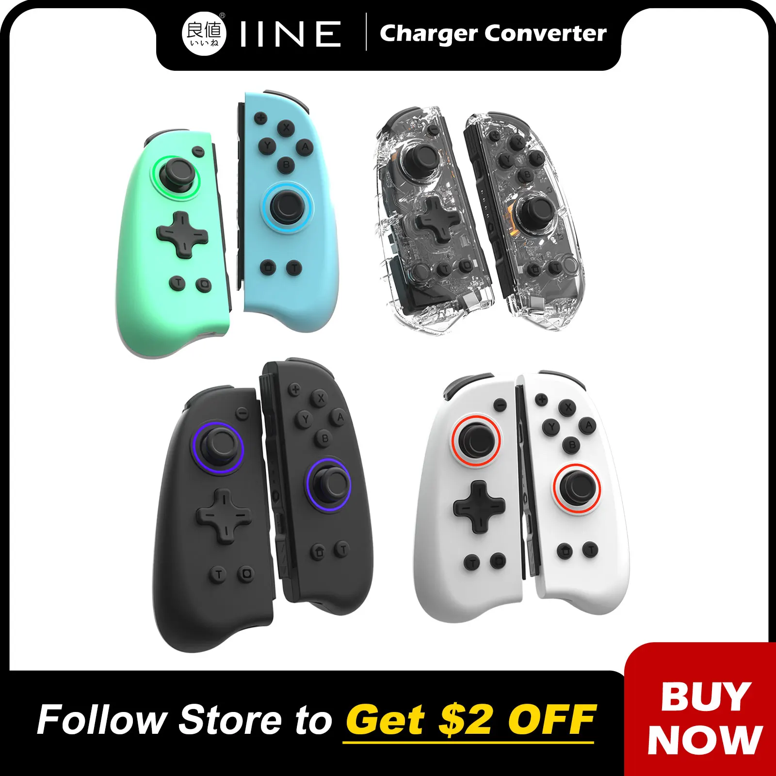 IINE Genius Joypad с функцией автоматического включения совместим Nintendo Swtich/Lite/OLED