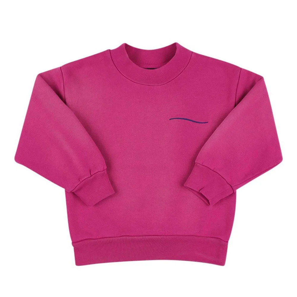 

Роскошные Дизайнерские Детские Зимние свитшоты, пурпурно-розовая хлопковая майка с вышивкой и надписью, детская одежда для подростков, мал...