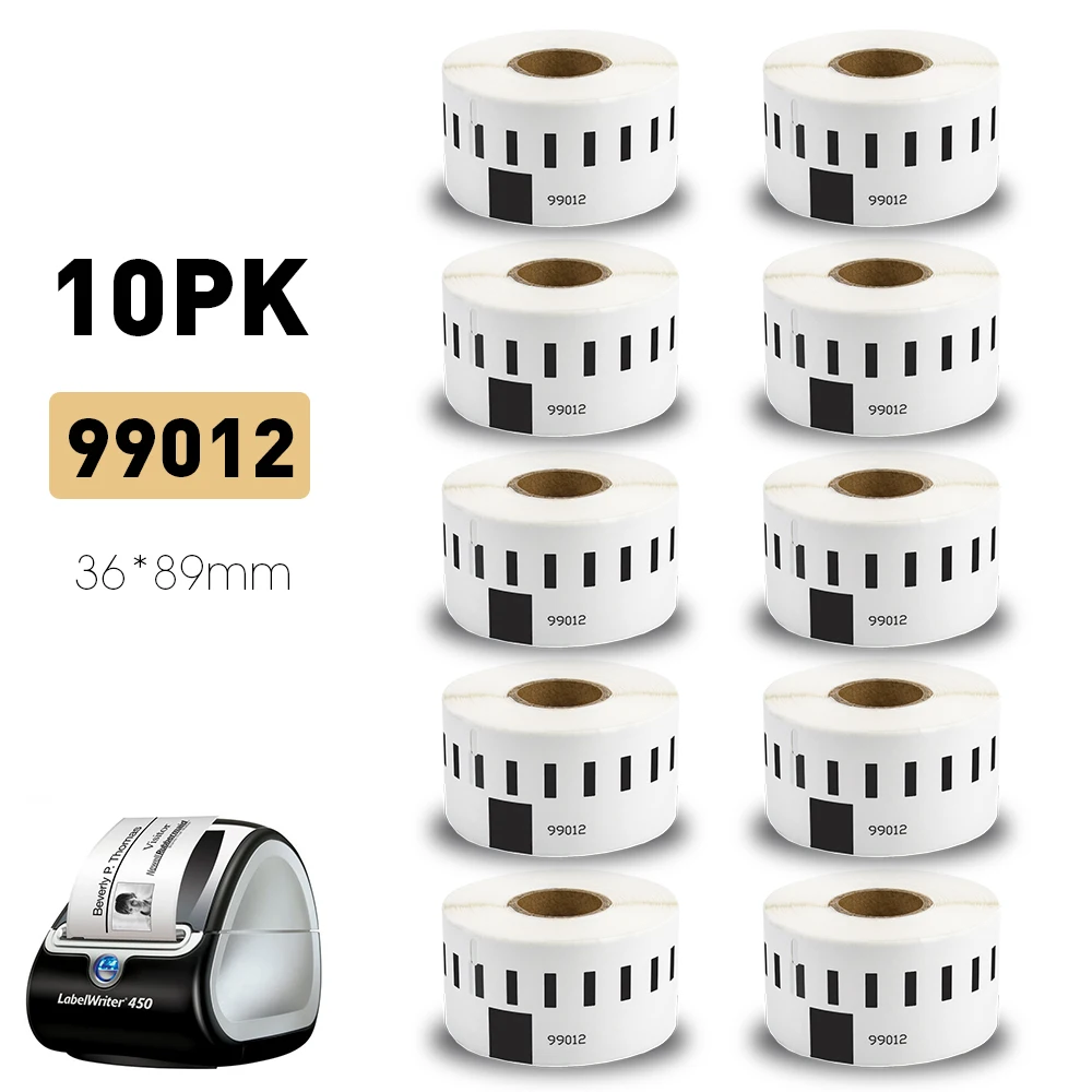 

10PK, многоразмерная этикетка в рулоне для Этикеток Dymo 99012, 36*89 мм, Φ для принтера термальных этикеток Dymo, Dymo LabelWriter 450
