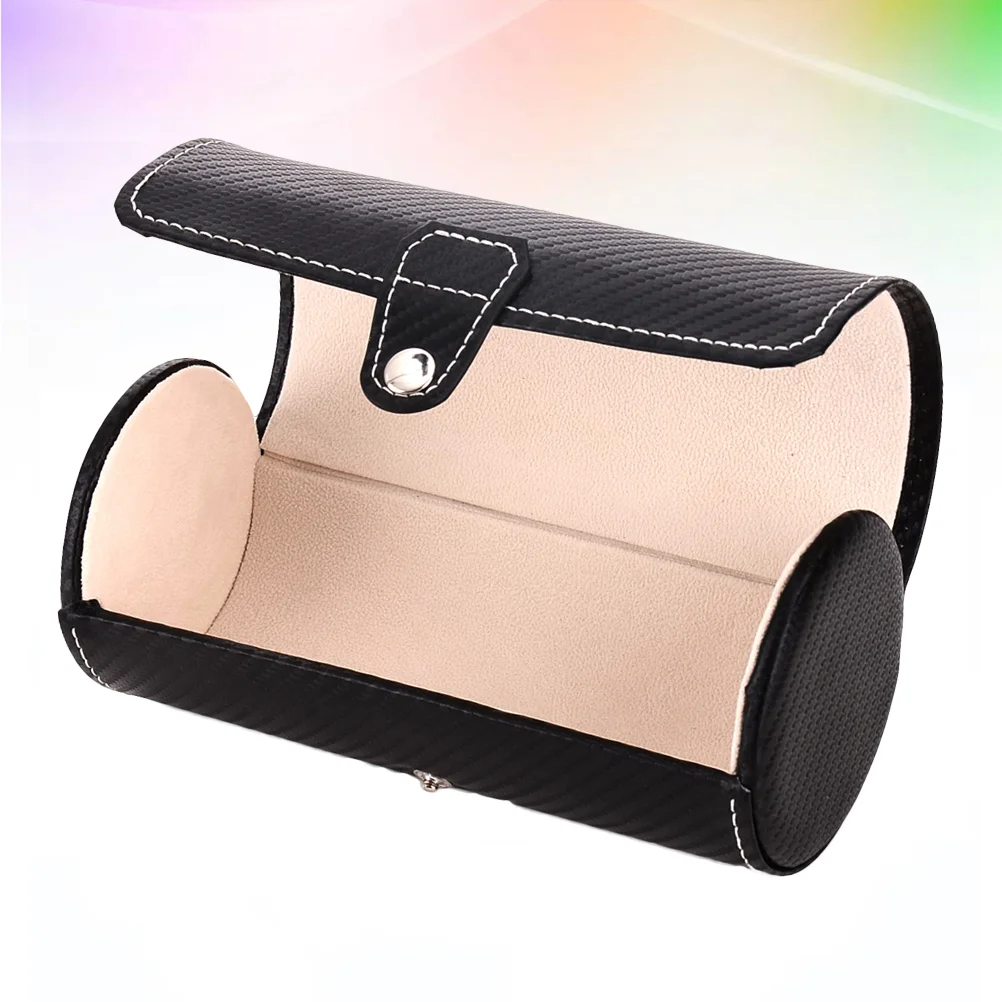 

Carbon Fiber Watch Case Holder 3 Slots PU Storage Organizer Portable Watch Collection Travel Watch Box Holder Storage