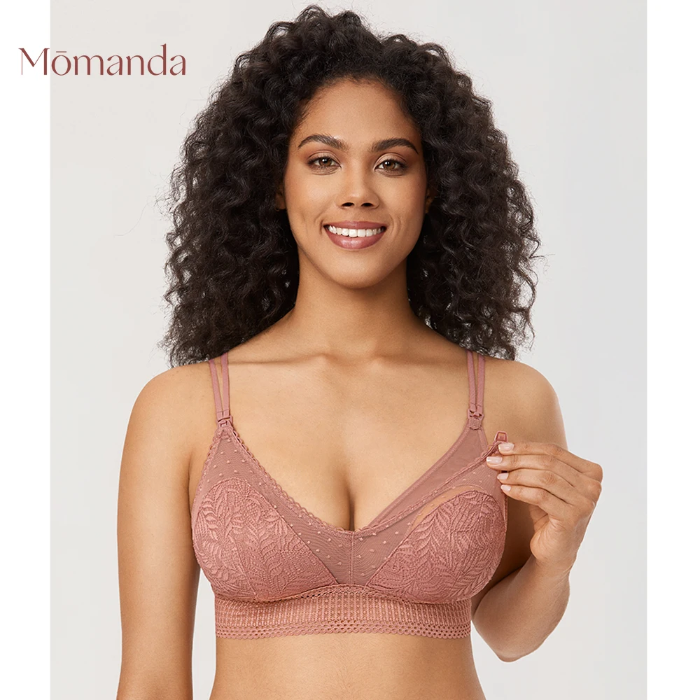 Momanda Spitze Mutterschaft Pflege Bh Leicht Padded Drahtlose Bralette Für Schwangere Frauen Doppel Strap L Xl Dünne Vertrauten Dessous