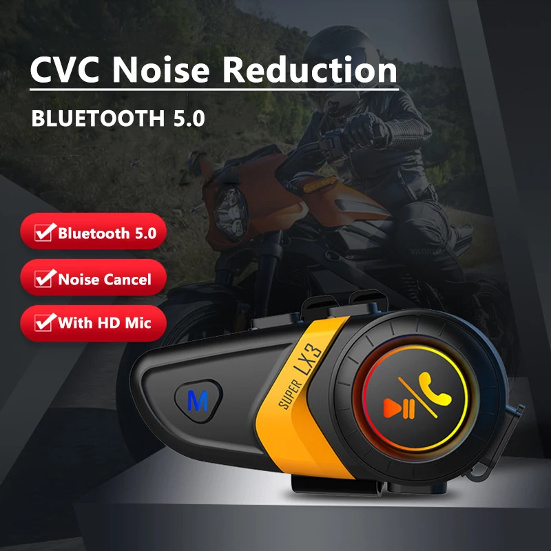 

Bluetooth-гарнитура LX3 для мотоциклетного шлема, 1200 мА · ч