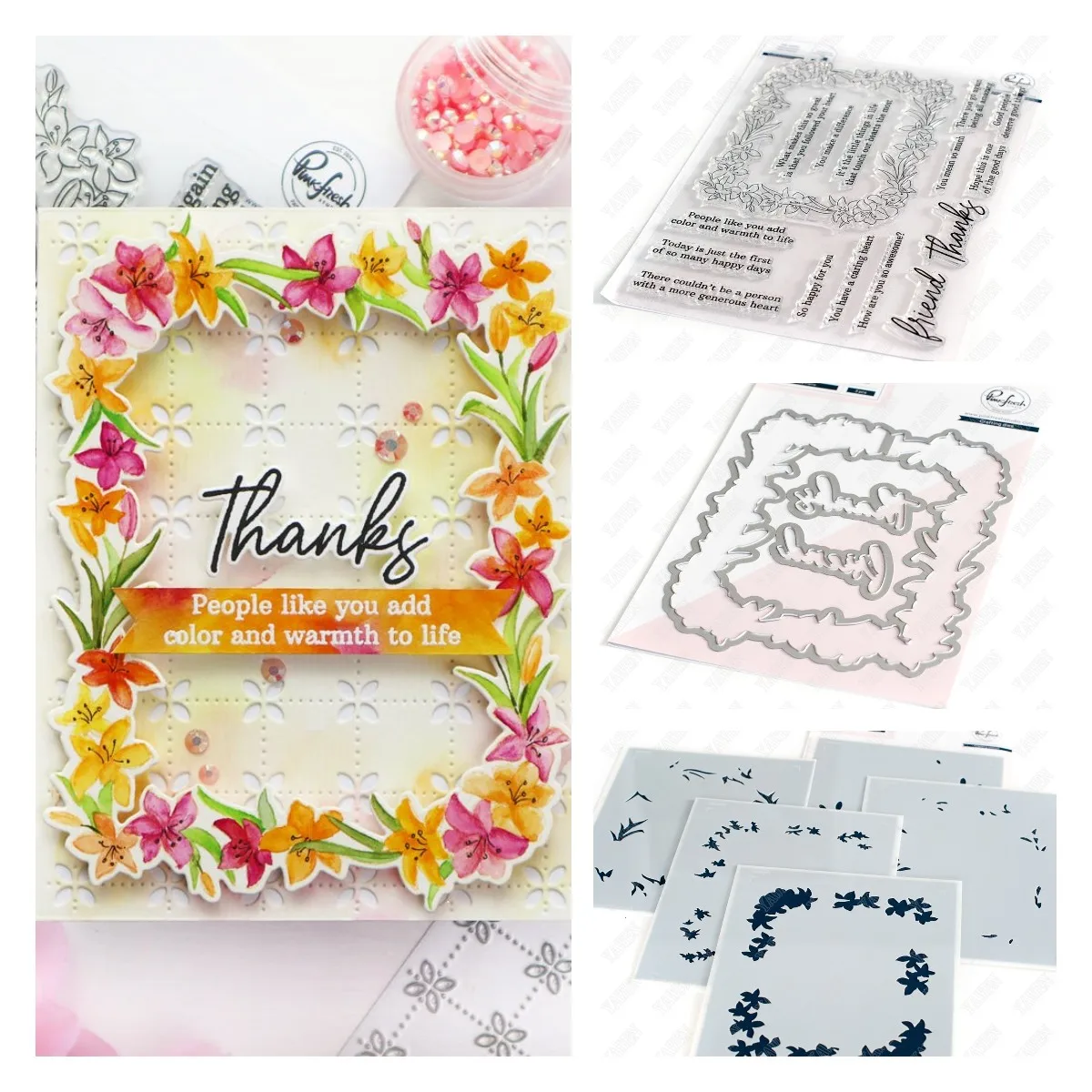 

Lily Frame Metal Cutting Dies and Silicone Stamps Stencil DIY Scrapbooking Paper Handmade Album Stamp Die Sheets Greeting Card