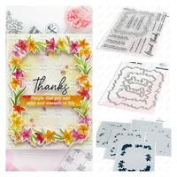 lily frame metal cutting dies and silicone stamps stencil diy scrapbooking paper handmade album stamp die sheets greeting card