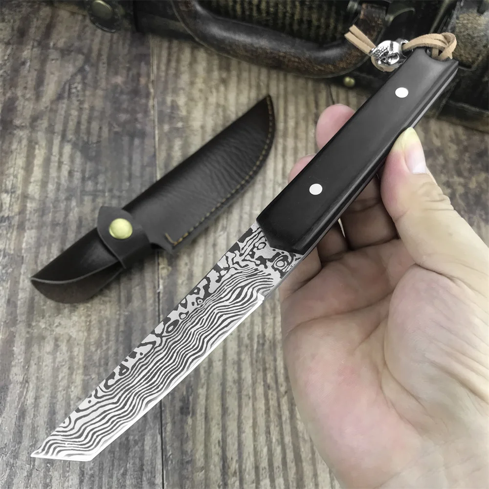 Тактический Нож С Фиксированным Лезвием 5Cr13Mov Черная Деревянная Ручка