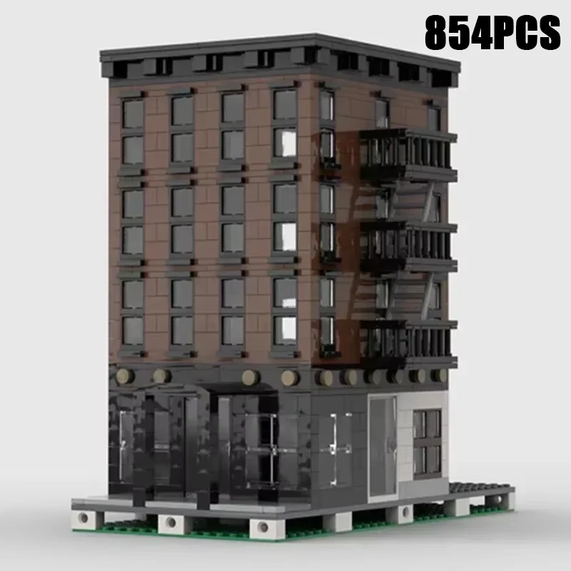 Конструктор Moc модель городской уличной квартиры Нью-Йорк модульные
