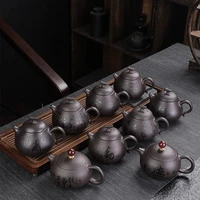 200ml purple clay teapots xishi tea pot kung fu tea set ball hole filter kettle master handmade zisha teaware dahongpao puer