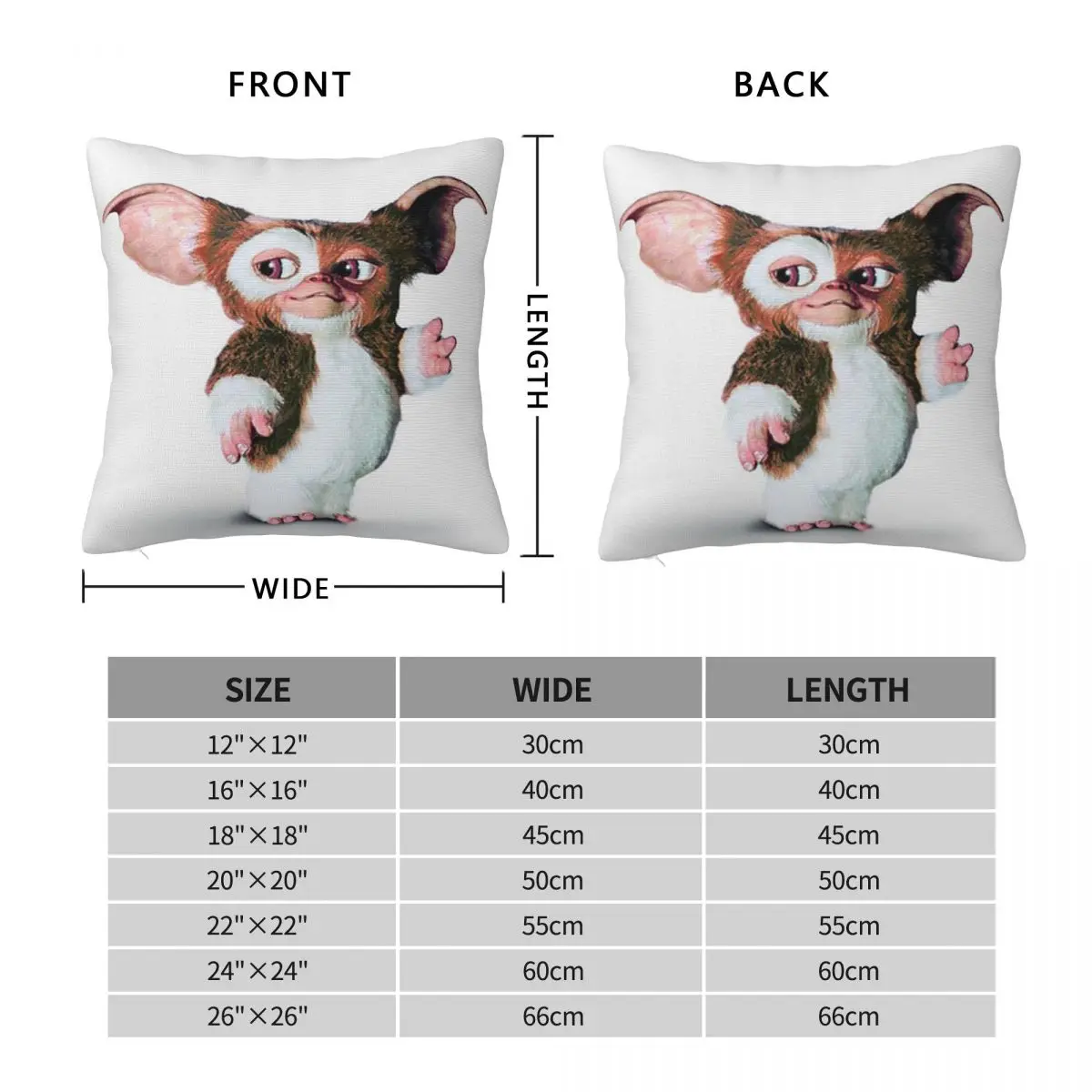 Наволочка Gremlins Gizmo Mogwai декор для фотографий 80-х научная фантастика декоративная