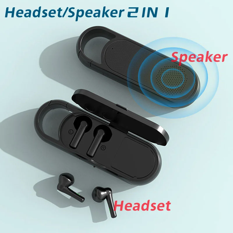 

AMTERBEST BT03 TWS гарнитура и динамик 2 в 1 Bluetooth 5.3 беспроводные наушники аудио наушники Hifi стереонаушники с микрофоном