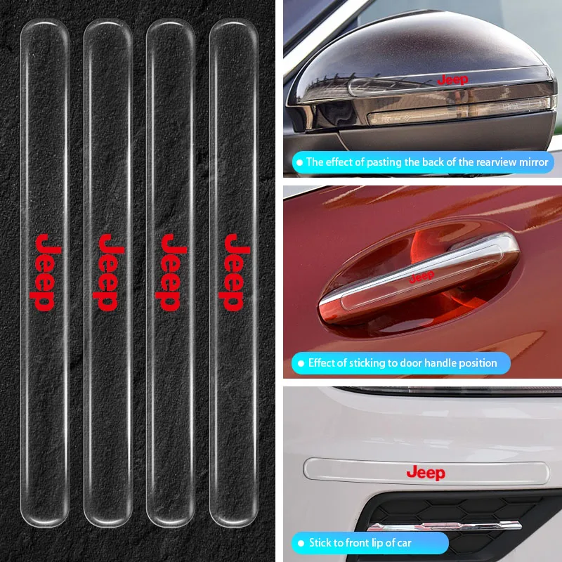 

Car Door Edge Bumper Strip Protective Film Scuff Stickers for Jeeps Grand Cherokee Commander Renegade Wrangler Compass Patriot