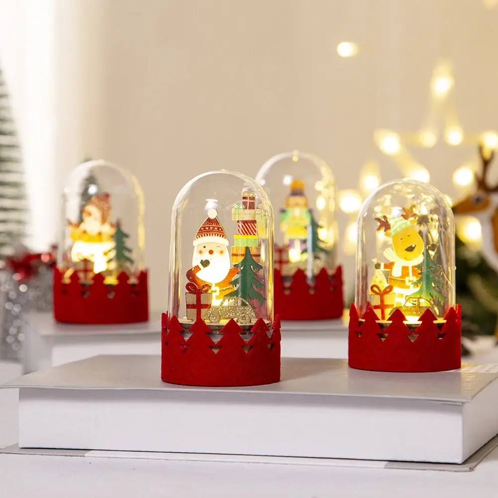 

Wood Luminous Glowing Snowman Christmas Decorations Table Ornaments Santa Elk